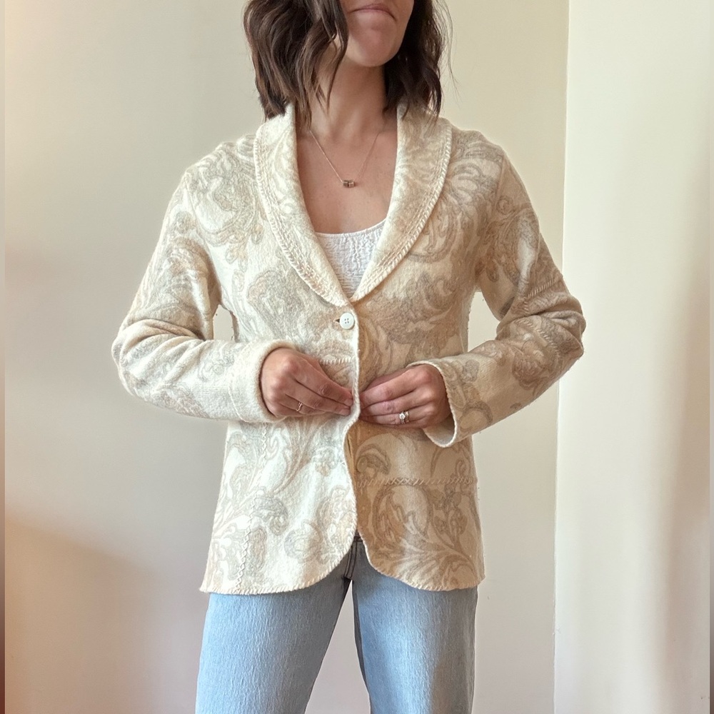 SIGRID OLSON 100% wool blazer sweater - size large